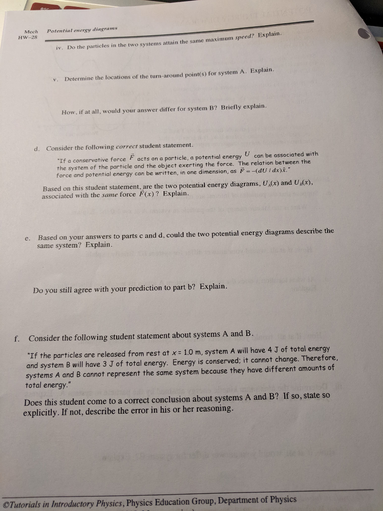 Solved Student 1 studies a one-dimensional system (system A) | Chegg.com