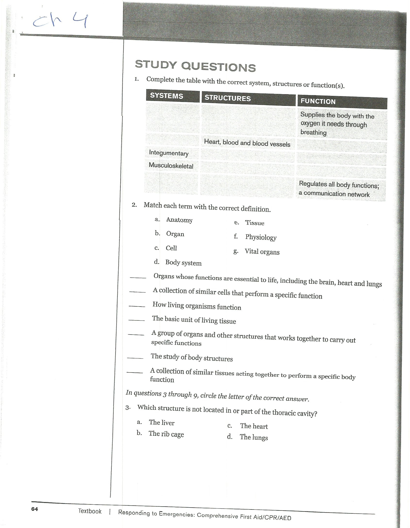 H 2 STUDY QUESTIONS 1 List The Emergency Action Chegg