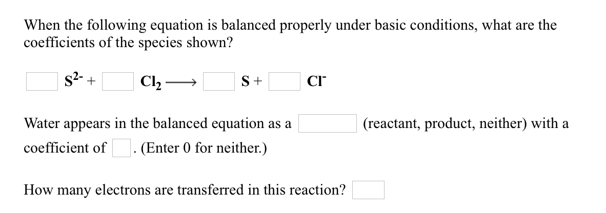 Solved When the following equation is balanced properly | Chegg.com