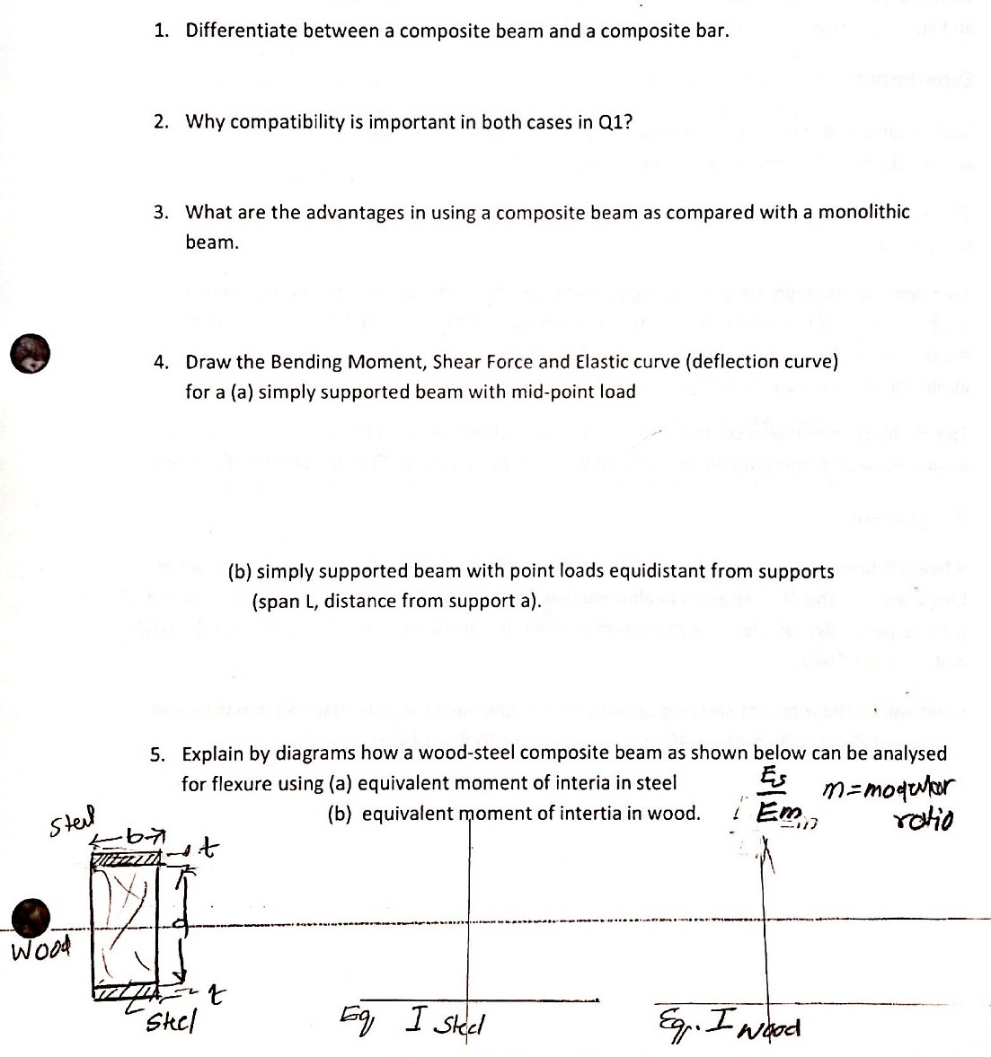 Solved 1. Differentiate between a composite beam and a