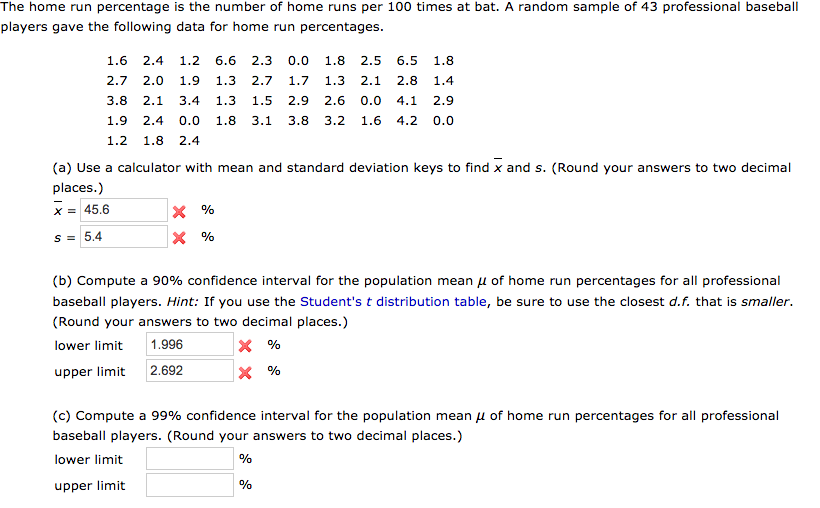 Solved The Home Run Percentage Is The Number Of Home Runs | Chegg.com