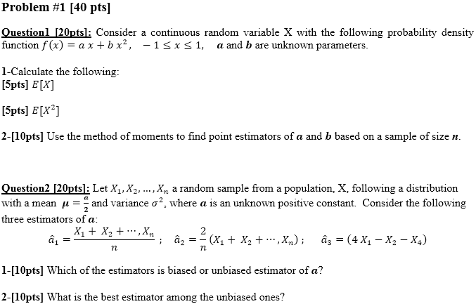 Solved Consider A Continuous Random Variable X With The Chegg Com