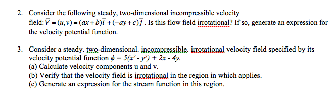 Solved Consider The Following Steady Two Dimensional 3610