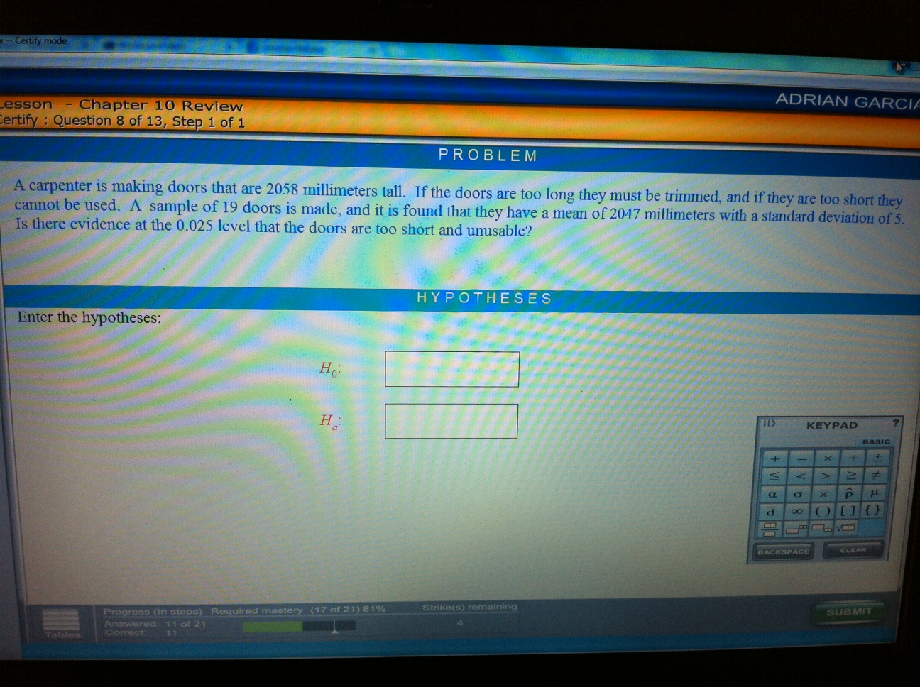 Solved You were asked to find the hypothesis, given the | Chegg.com