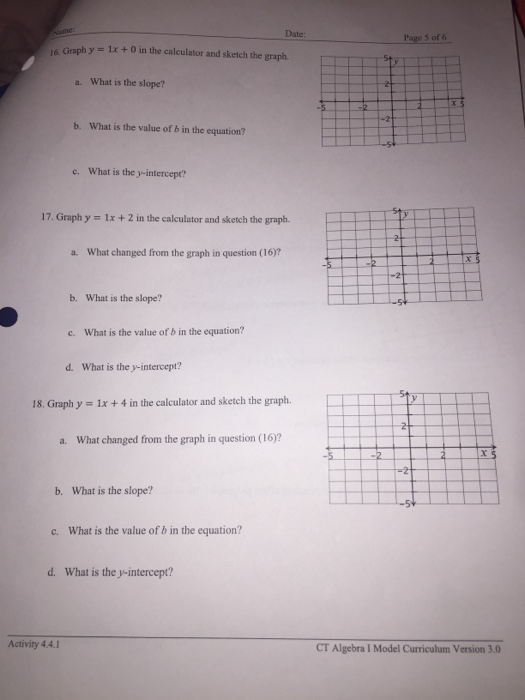 Solved Graph y = 1x + 0 in the calculator and sketch the | Chegg.com