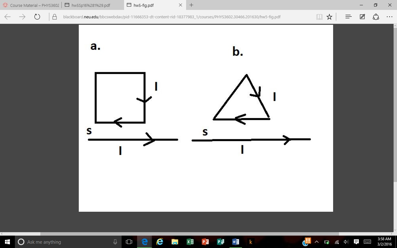 Solved a) Find the force on a square loop of wire carrying a | Chegg.com