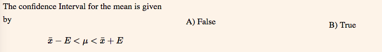 Solved The confidence Interval for the mean is given by A) | Chegg.com