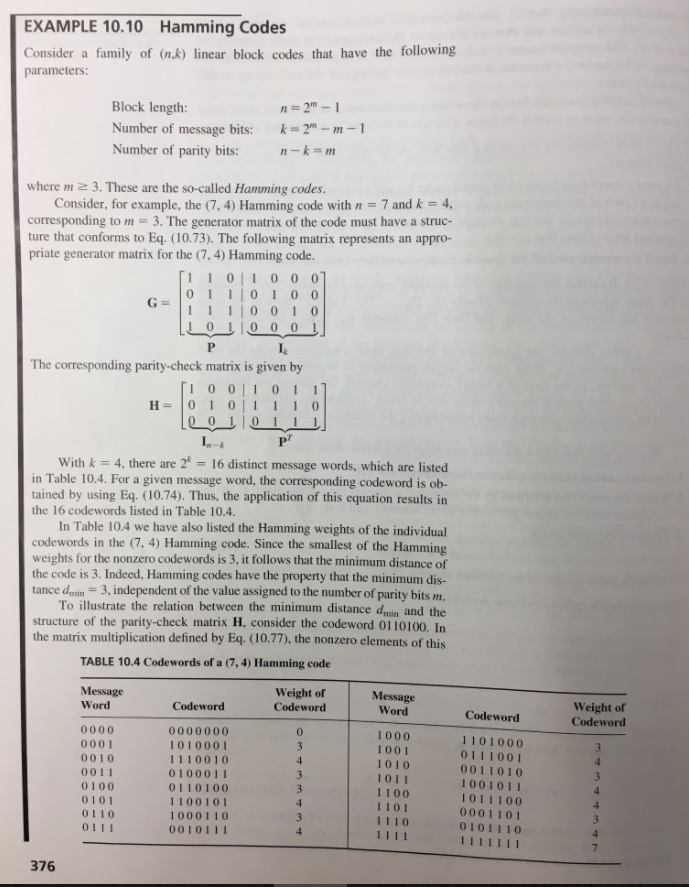 Hamming Code Example