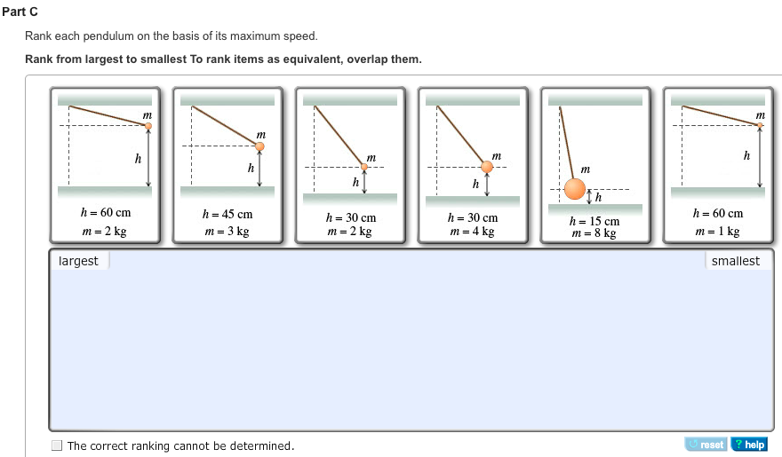 Solved Part B Rank Each Pendulum On The Basis Of The Maximum | Chegg.com