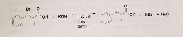 Solved Br O OH KOH solvent OK KBr H20 time temp. 2 | Chegg.com