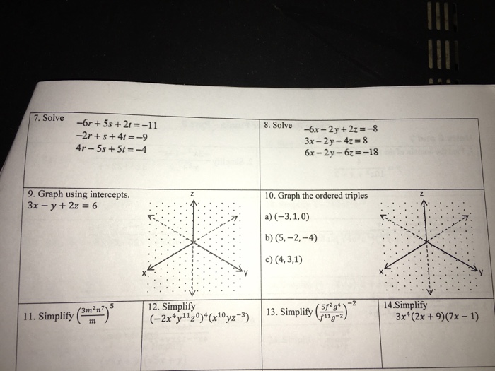 Solved Solve -6r + 5s + 2t = -1 -2r + s + 4t = -9 4r - 5s | Chegg.com