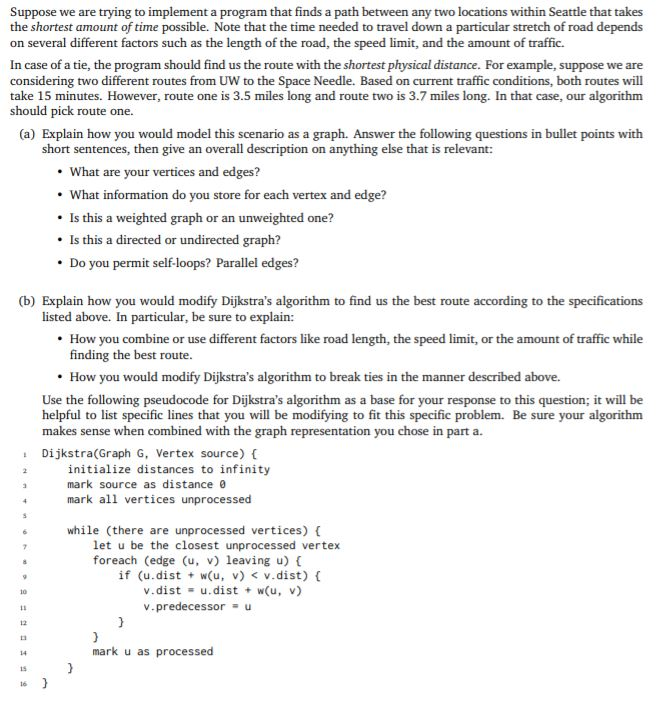 Solved Suppose we are trying to implement a program that | Chegg.com
