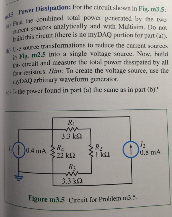 Solved Power Dissipation: For The Circuit Shown In Fig. | Chegg.com