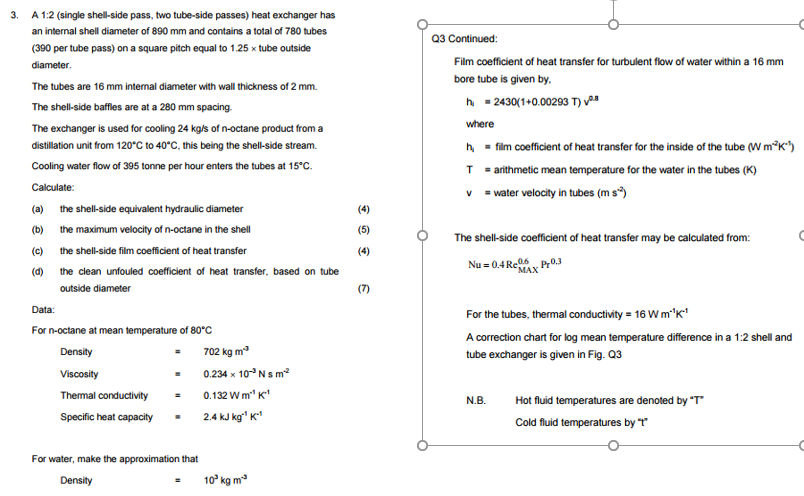 Solved A 1:2 (single shell-side pass, two tube-side passes) | Chegg.com