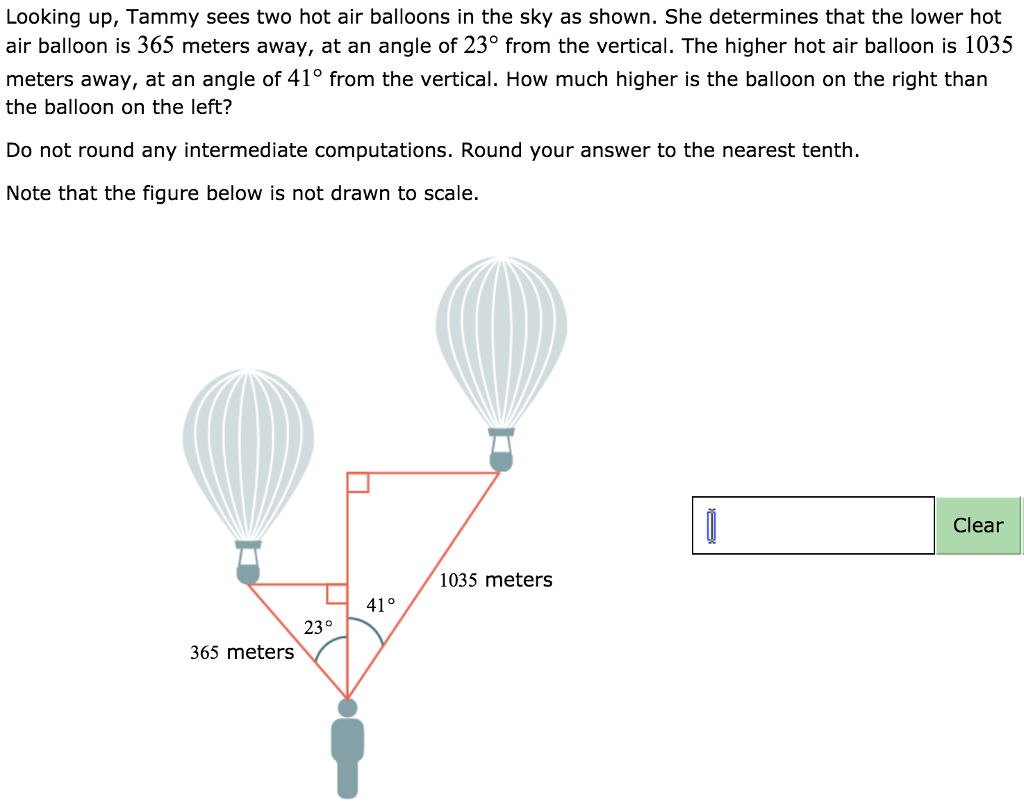 Solved Looking up, Tammy sees two hot air balloons in the