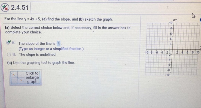 solved-for-the-line-y-4x-5-a-find-the-slope-and-b-chegg