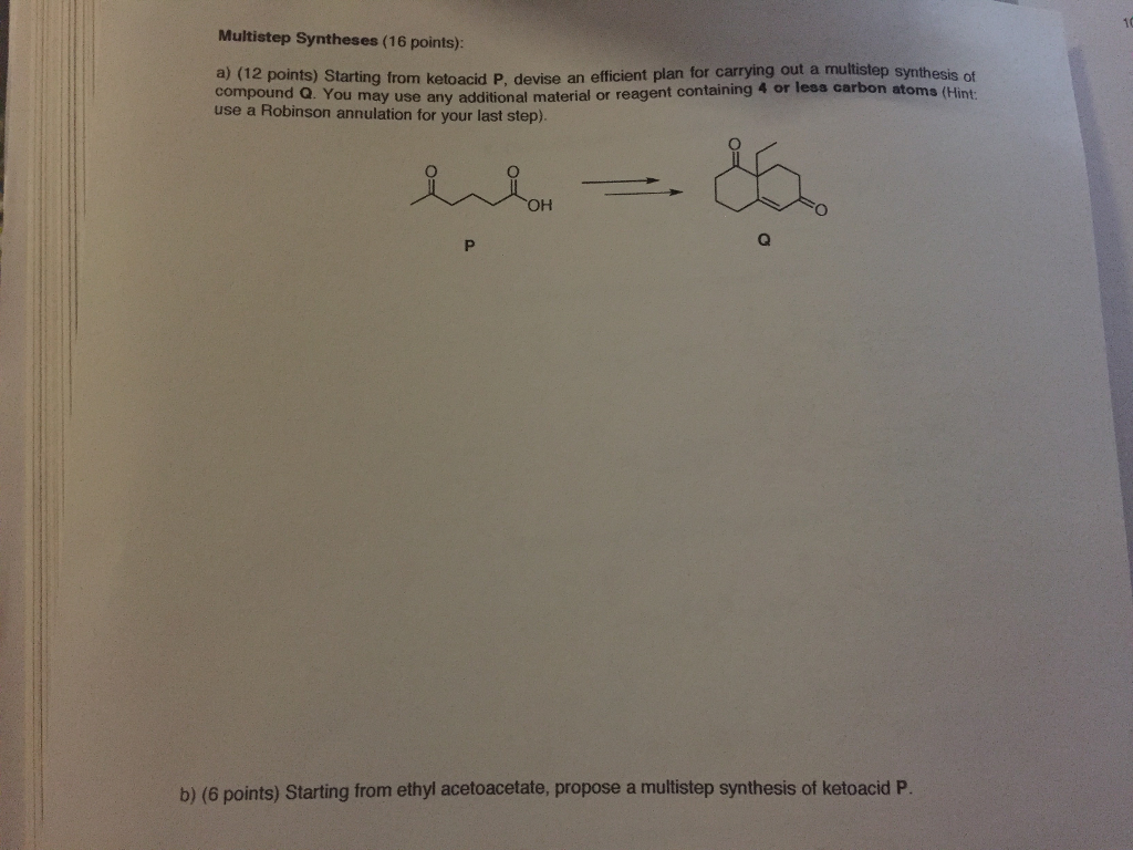 Solved Multistep Syntheses: A) Starting From Devise An | Chegg.com