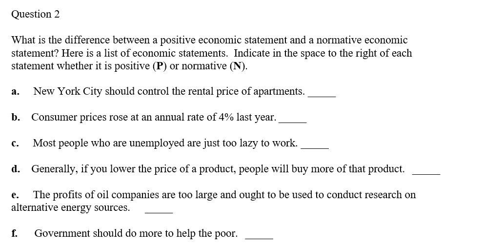 What Is A Positive Economic Statement