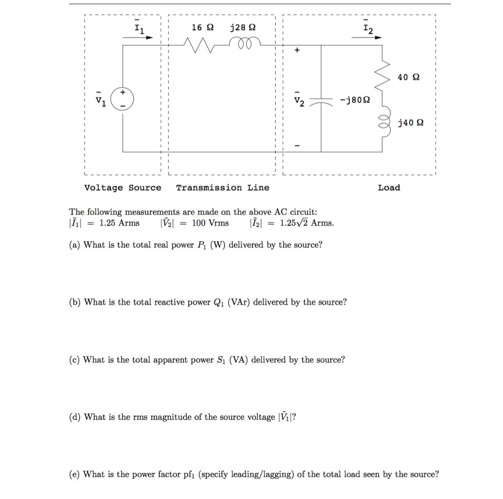 Solved The following measurements are made on the above AC | Chegg.com