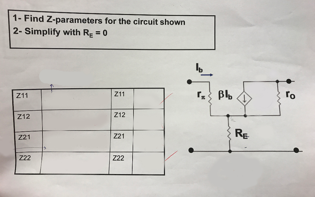 Solved 1 Find Zparameters for the circuit shown 2