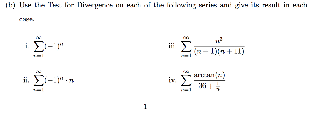 Solved Or N Ea Case. D+li) We N=1 N=1 Arctan(n) 36 1)n N Lv. 