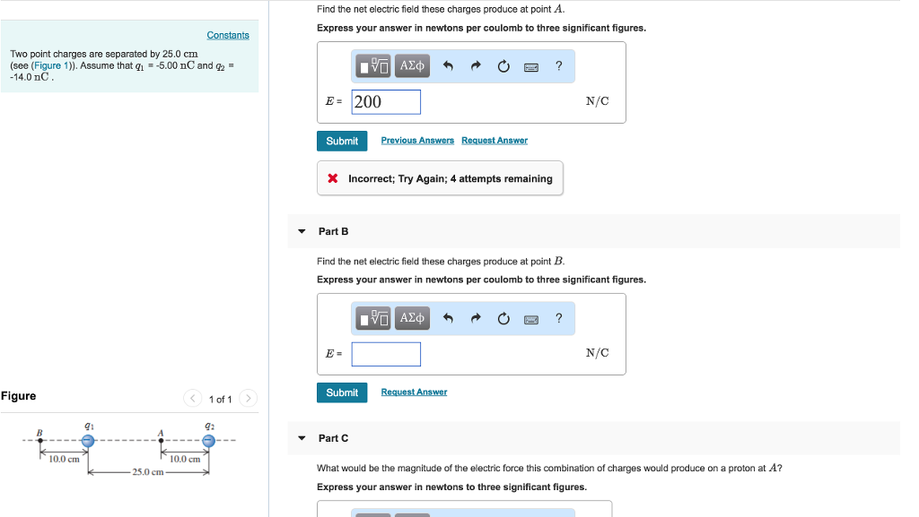 Solved Find the net electric field these charges produce at