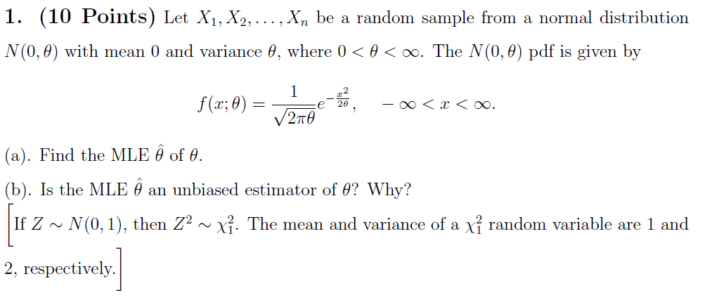 Solved Let X_1, X_2, ....X_n, be a random sample from a | Chegg.com