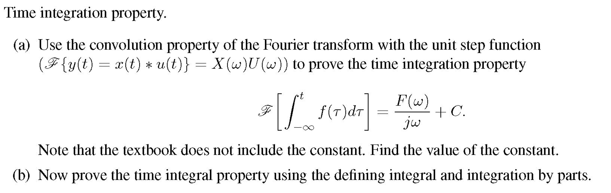 Time integration property. Use the convolution