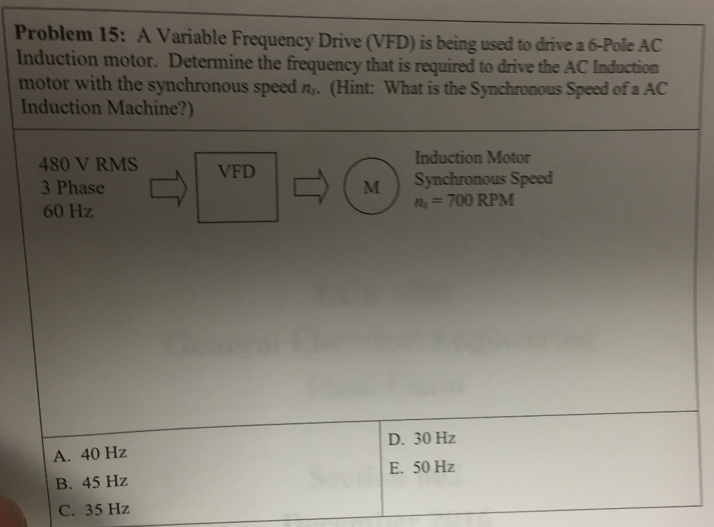 Solved Variable Frequency Drive Vfd Is Being Used To Drive Chegg Solved Variable Frequency Drive Vfd Is Being Used To Drive Chegg