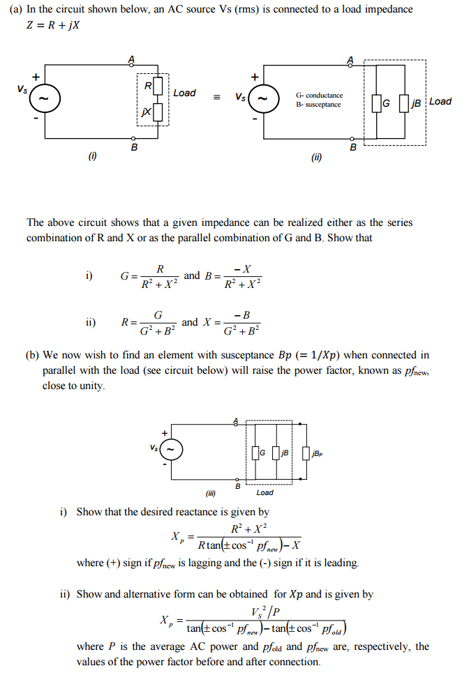 Solved In The Circuit Shown Below, An Ac Source Vs (rms) Is 