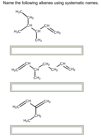 Solved Name of the following alkenes using systematic names. | Chegg.com