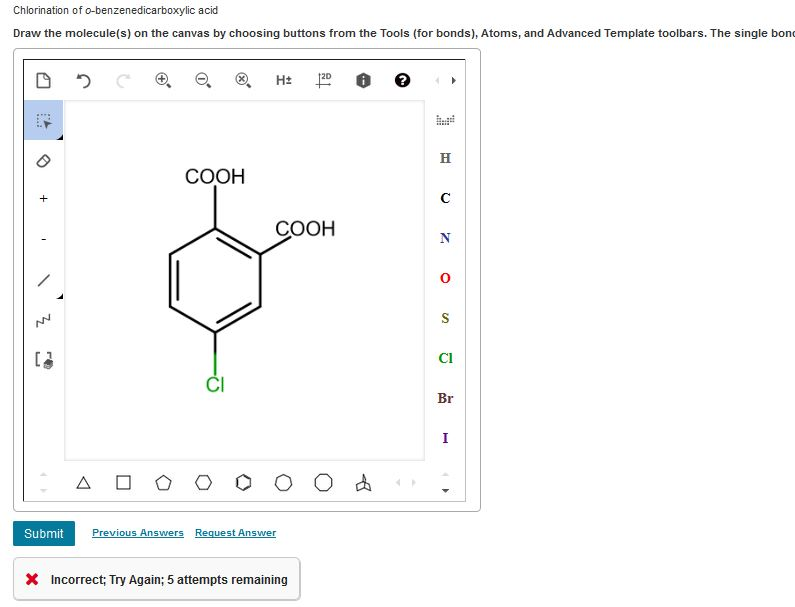 Solved Chlorination of obenzenedicarboxylic acid Draw the