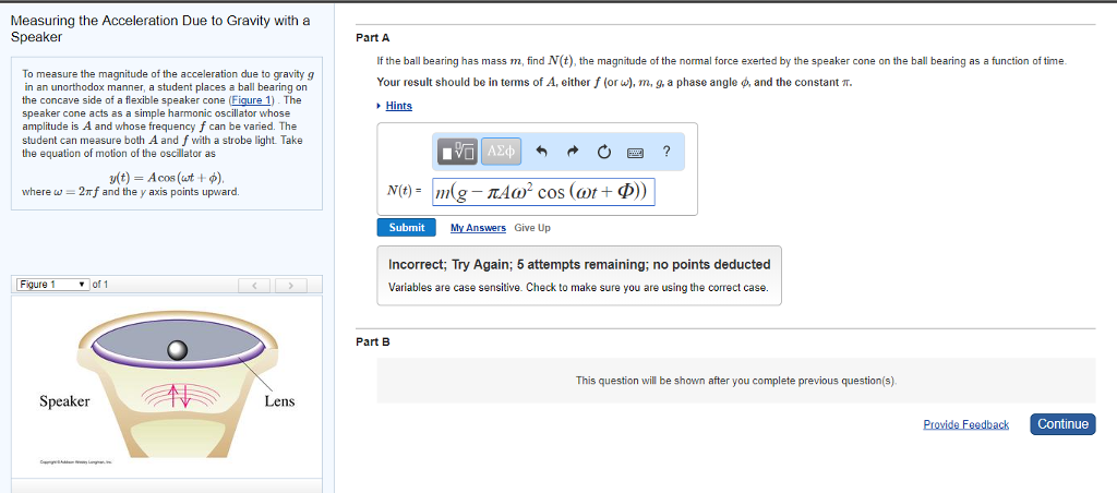 Solved Measuring the Acceleration Due to Gravity with a | Chegg.com