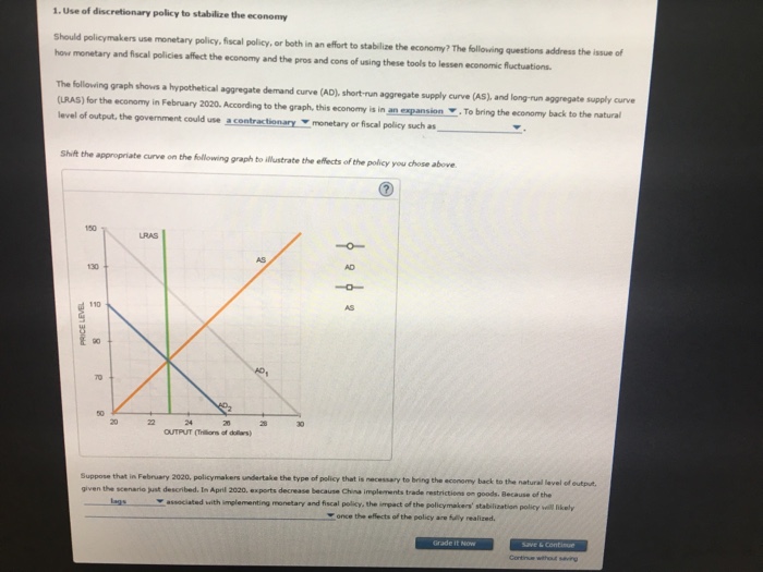 solved-1-monetary-or-fiscal-policy-such-as-increasing-chegg