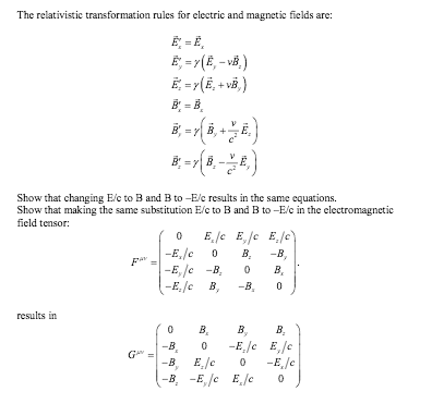 Solved The relativistic transformation rules for electric | Chegg.com