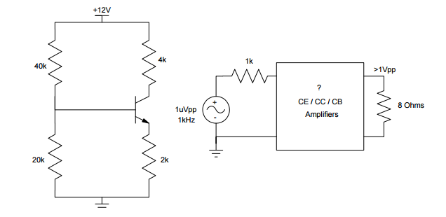 Solved Design a multi-stage amplifier using CE / CC / CB | Chegg.com