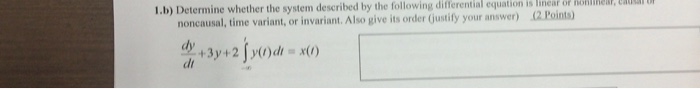 Solved Determine whether the system described by the | Chegg.com