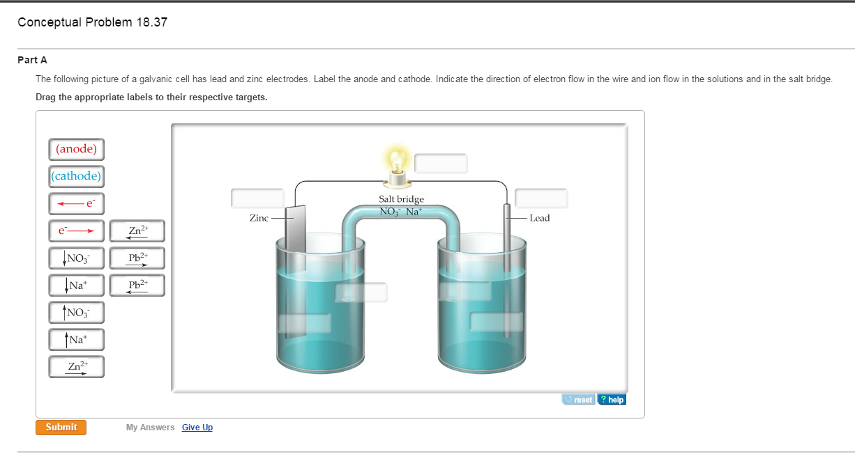 Solved The following picture of a galvanic cell has lead and
