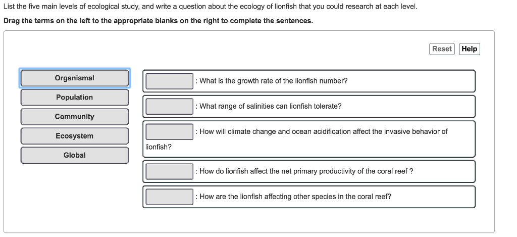 Solved List the five main levels of ecological study, and | Chegg.com