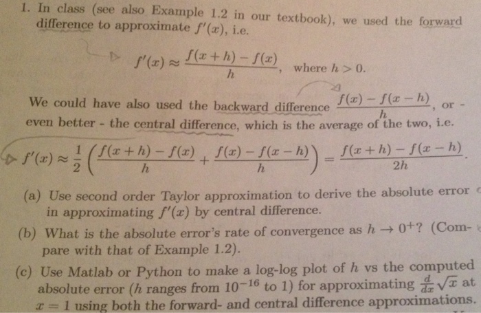 Solved 1 In Class See Also Example 1 2 In Our Textbook Chegg