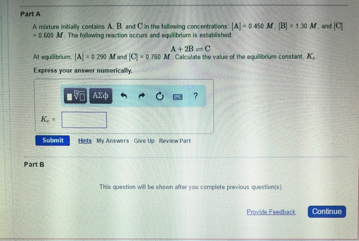 Solved A mixture initially contains A, B, and C in the | Chegg.com