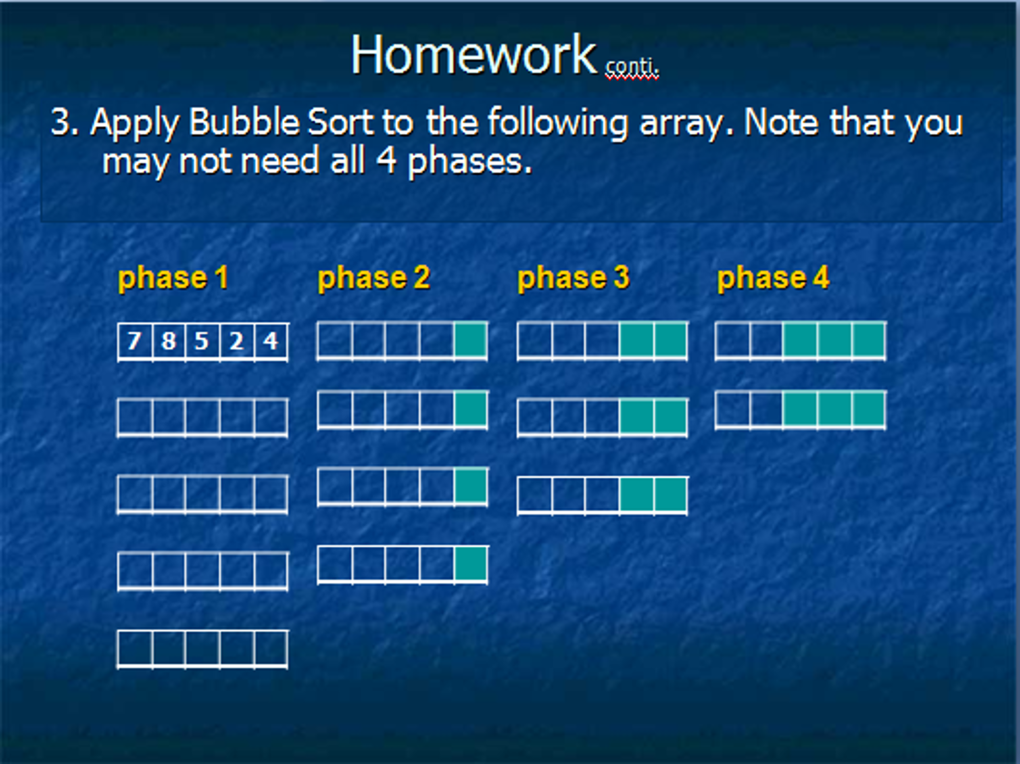 Solved Apply Bubble Sort to the following array. Note that | Chegg.com