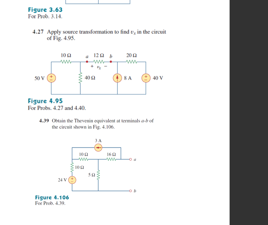 Solved Figure 3.63 For Prob. 3.14. 4.27 Apply source | Chegg.com