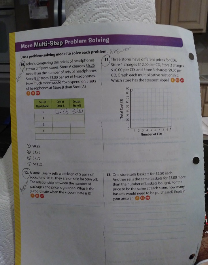 problem solving multiple step problems practice 11 7 answers