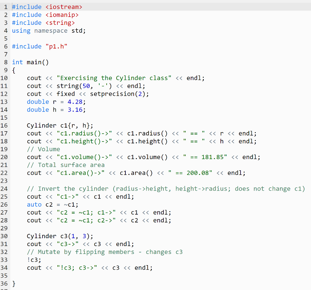 Solved 4 CYLINDER Define a class named Cylinder, which | Chegg.com