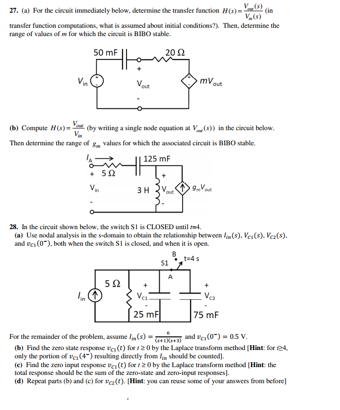 Solved For the circuit immediately below, determine the | Chegg.com