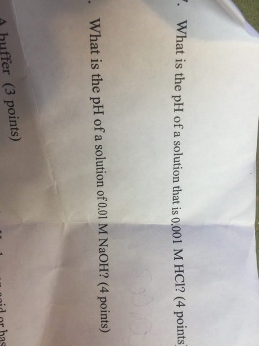 find the ph of 0.01 m hcl solution