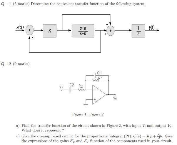 Solved Q-1 (5 marks) Determine the equivalent transfer | Chegg.com
