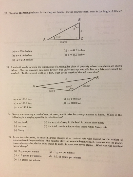 Solved Consider The Triangle Shown In The Diagram Below. To | Chegg.com