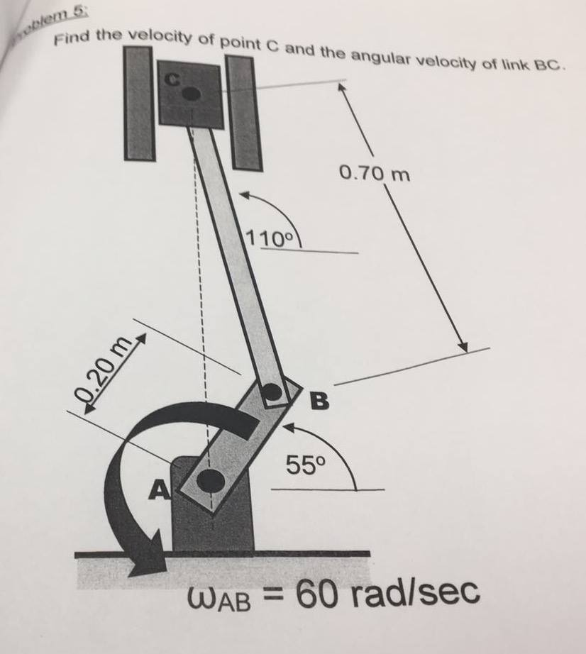 Solved Find the velocity of point C and the angular velocity | Chegg.com